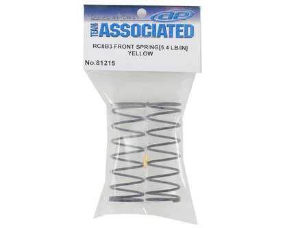Team Associated RC8B3 Front Shock Spring Set (Yellow - 5.4lb/in) (2)