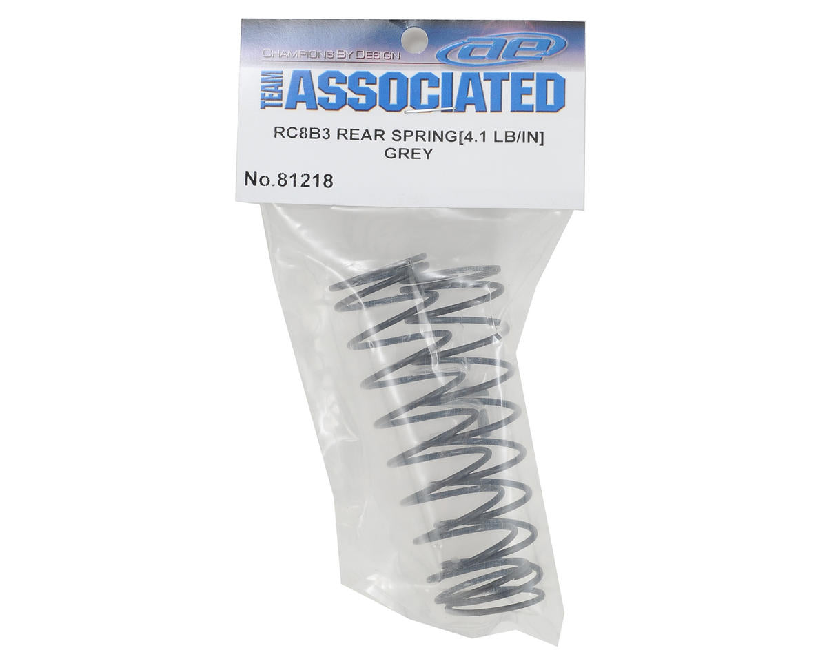 Team Associated RC8B3 Rear Shock Spring Set (Grey - 4.1lb/in) (2)
