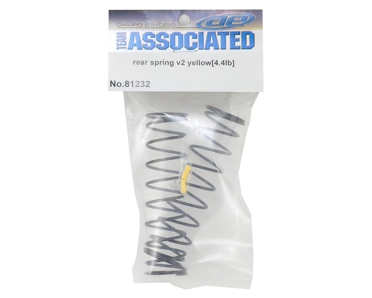 Team Associated RC8B Rear V2 Shock Spring Set (Yellow - 4.4lb/in) (2)