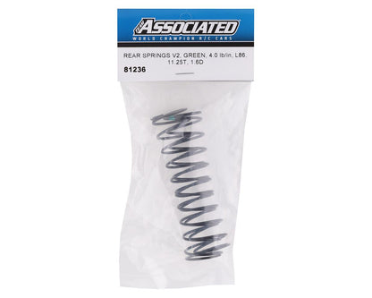 Team Associated RC8B Rear V2 Shock Spring Set (Green - 4.0lb/in) (2)