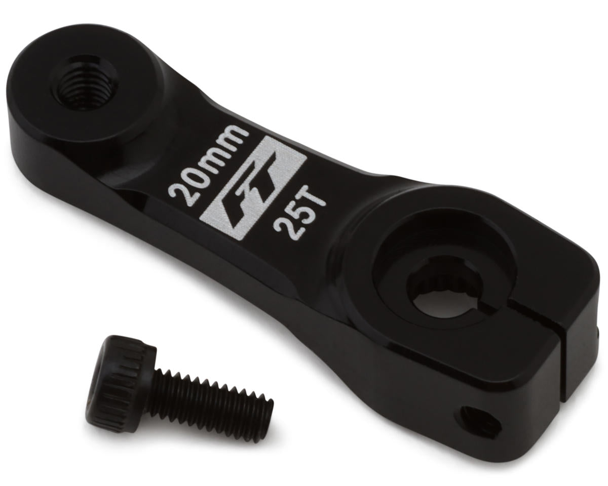 Team Associated Factory Team Aluminum 20mm Servo Horn (Black) (-2mm Offset)