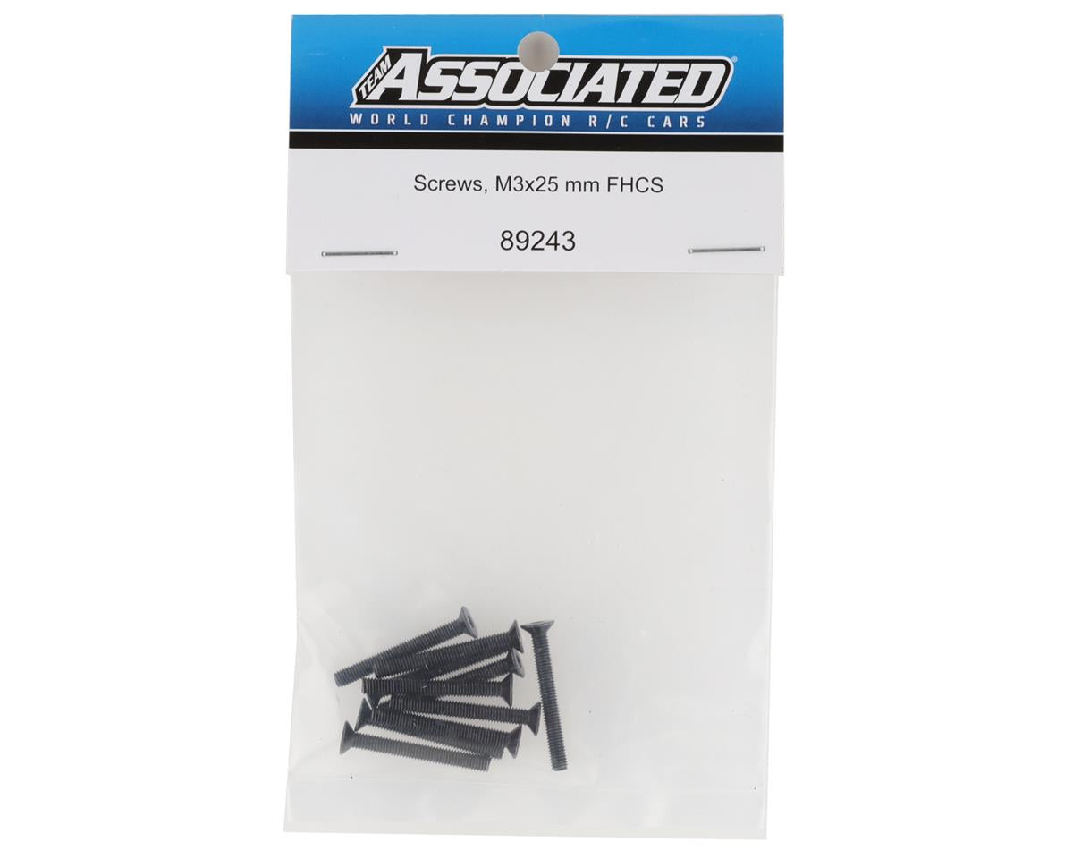 Team Associated 3x25mm Flat Head Screws (10)