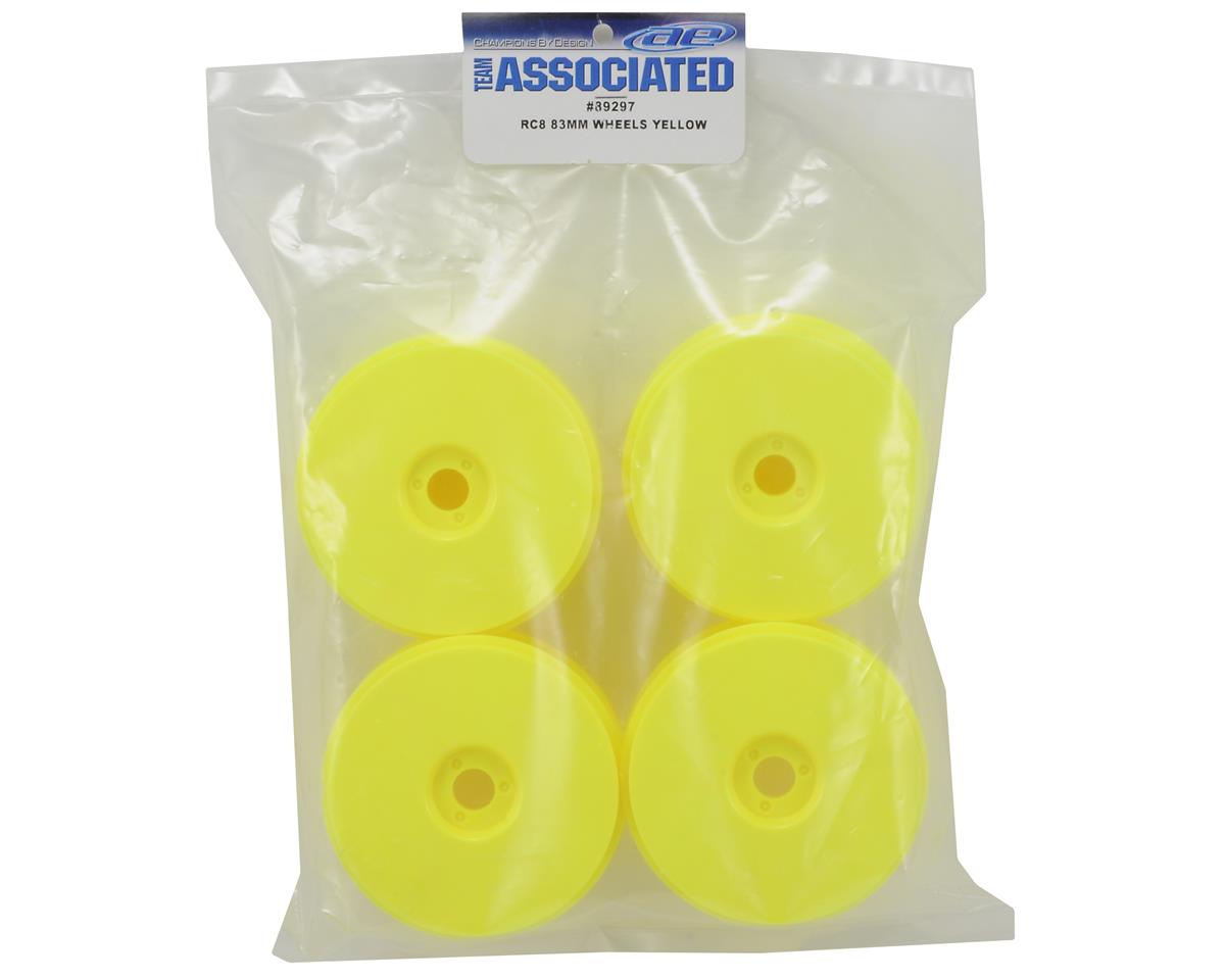 Team Associated 1/8 Buggy Front/Rear 2.8 Wheels, 83mm, Yellow (4): RC8