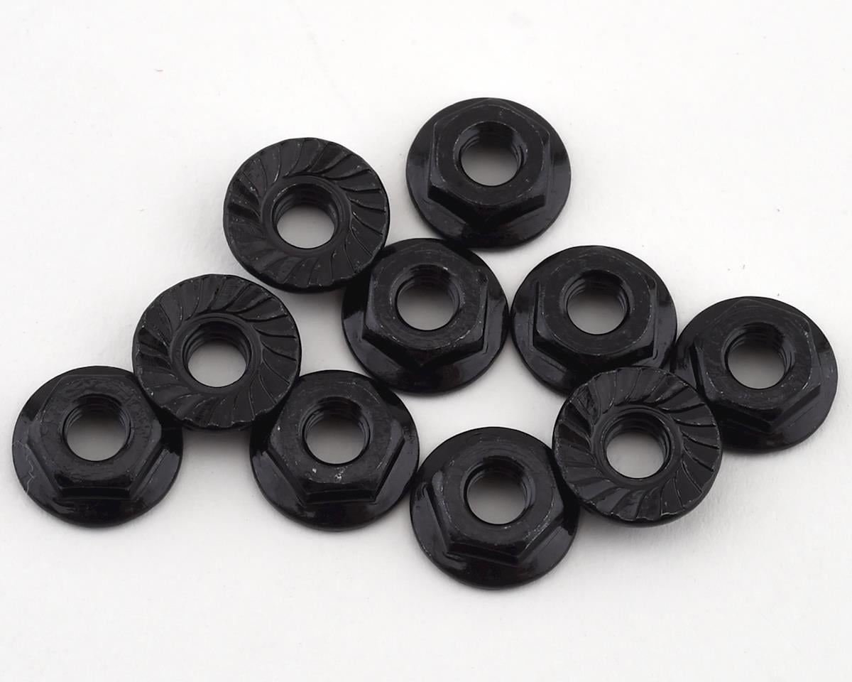 Team Associated 4mm Low Profile Serrated Steel Wheel Nuts (Black) (10)