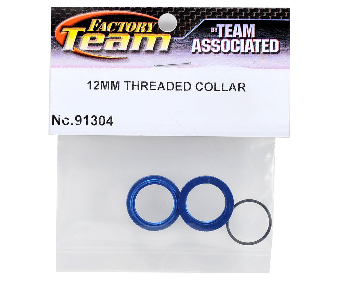 Team Associated 12mm Big Bore Threaded Collar (Blue) (2)