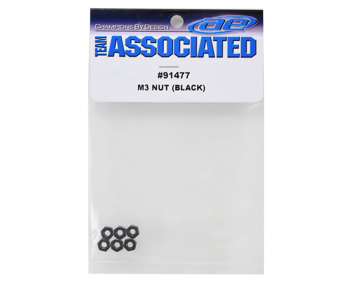Team Associated M3 Nut (Black) (6)