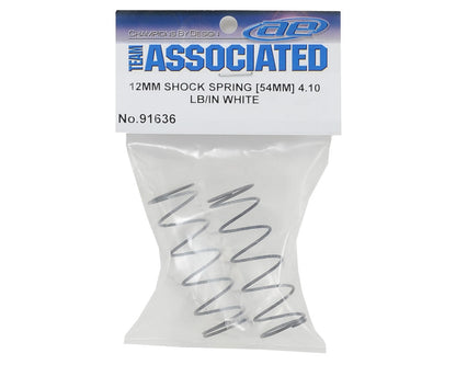Team Associated 12mm Front Shock Spring (2) (White/4.10lbs) (54mm Long)