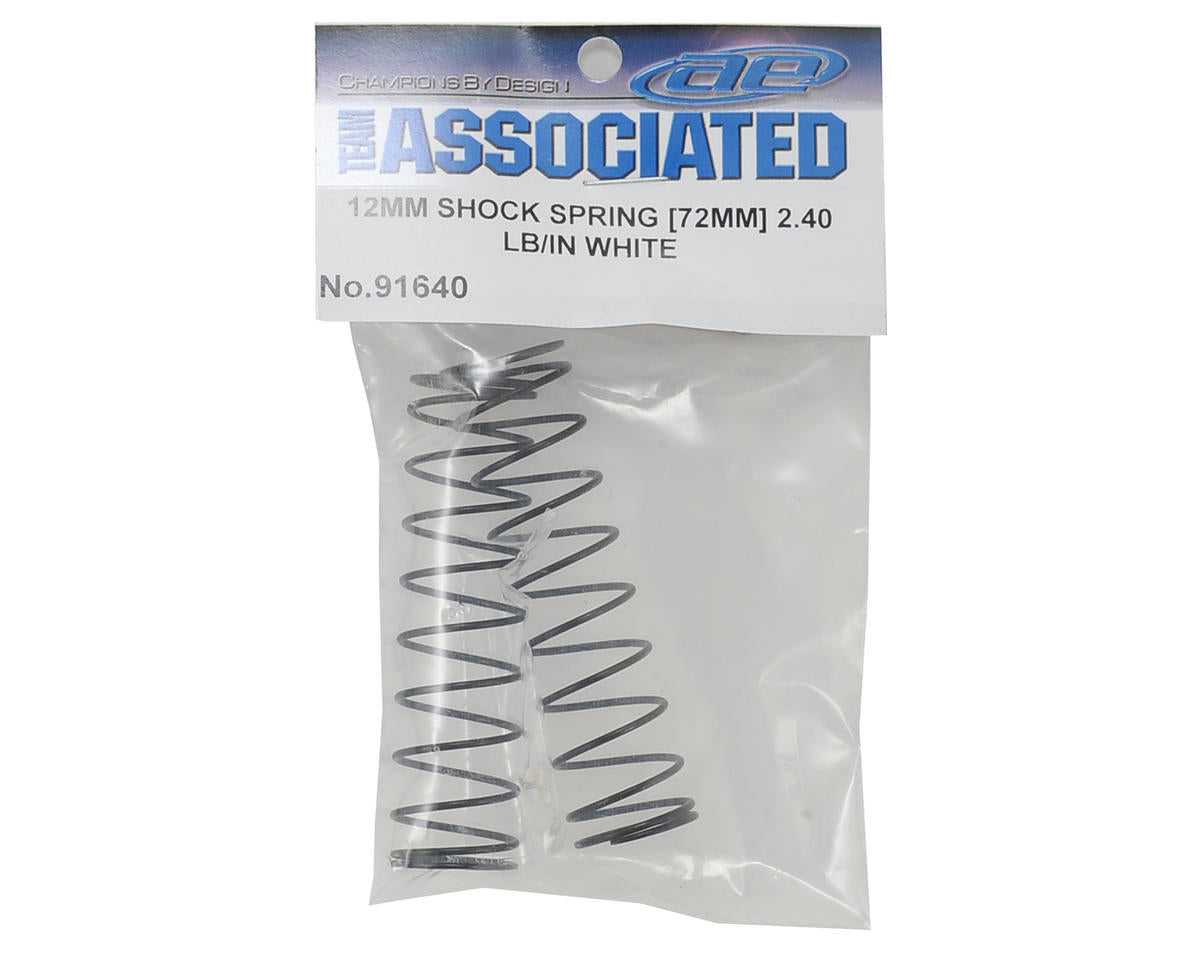 Team Associated 12mm Rear Shock Spring (2) (White/2.40lbs) (72mm Long)