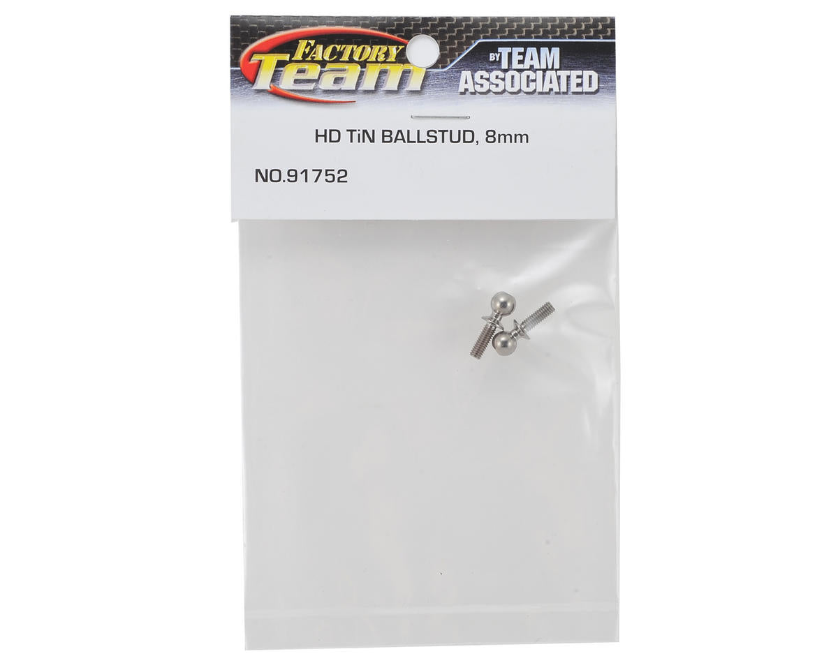Team Associated 8mm Factory Team Heavy Duty Titanium Ball Stud Set (2)