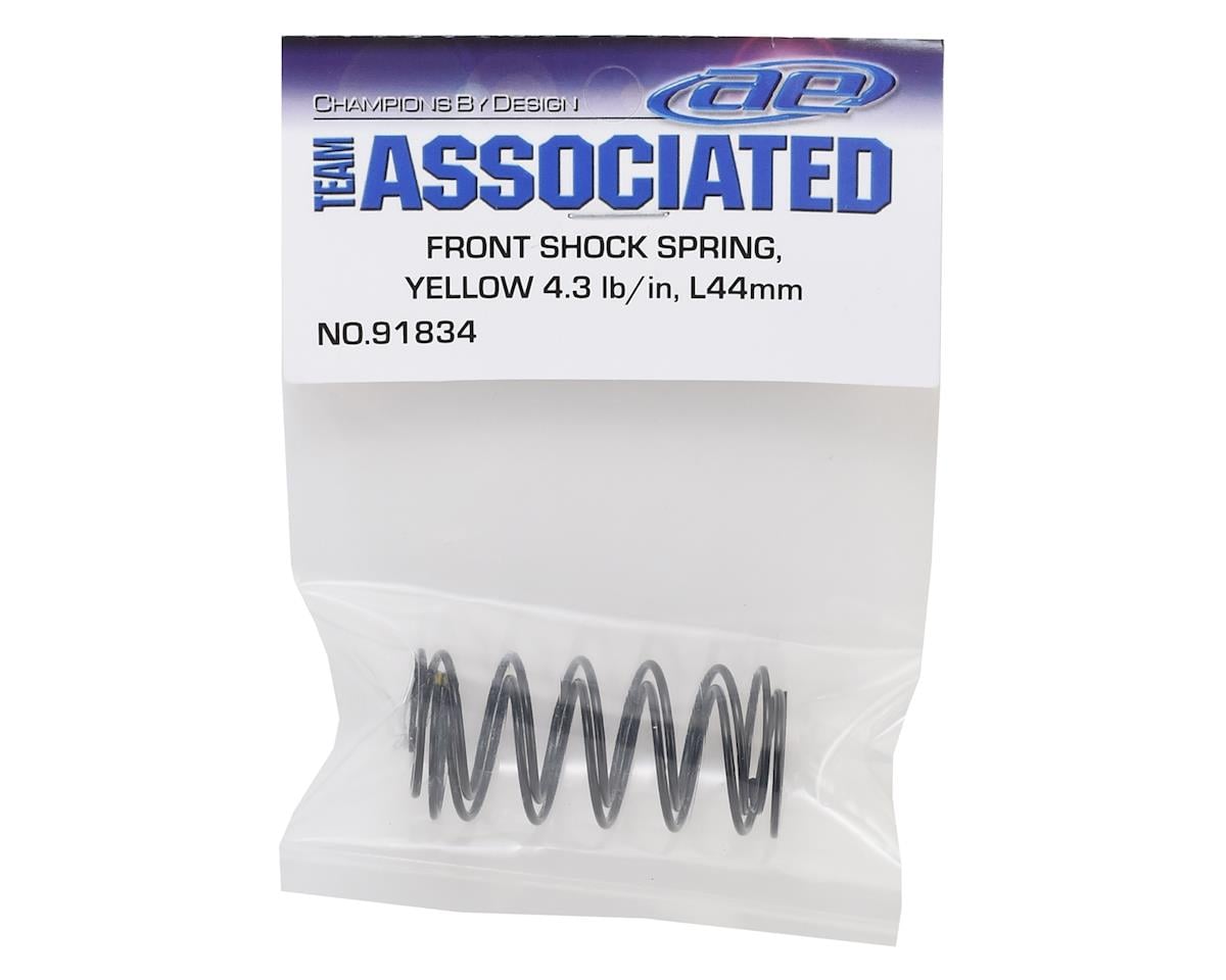 Team Associated 12mm Front Shock Spring (2) (Yellow/4.30lbs) (44mm Long)