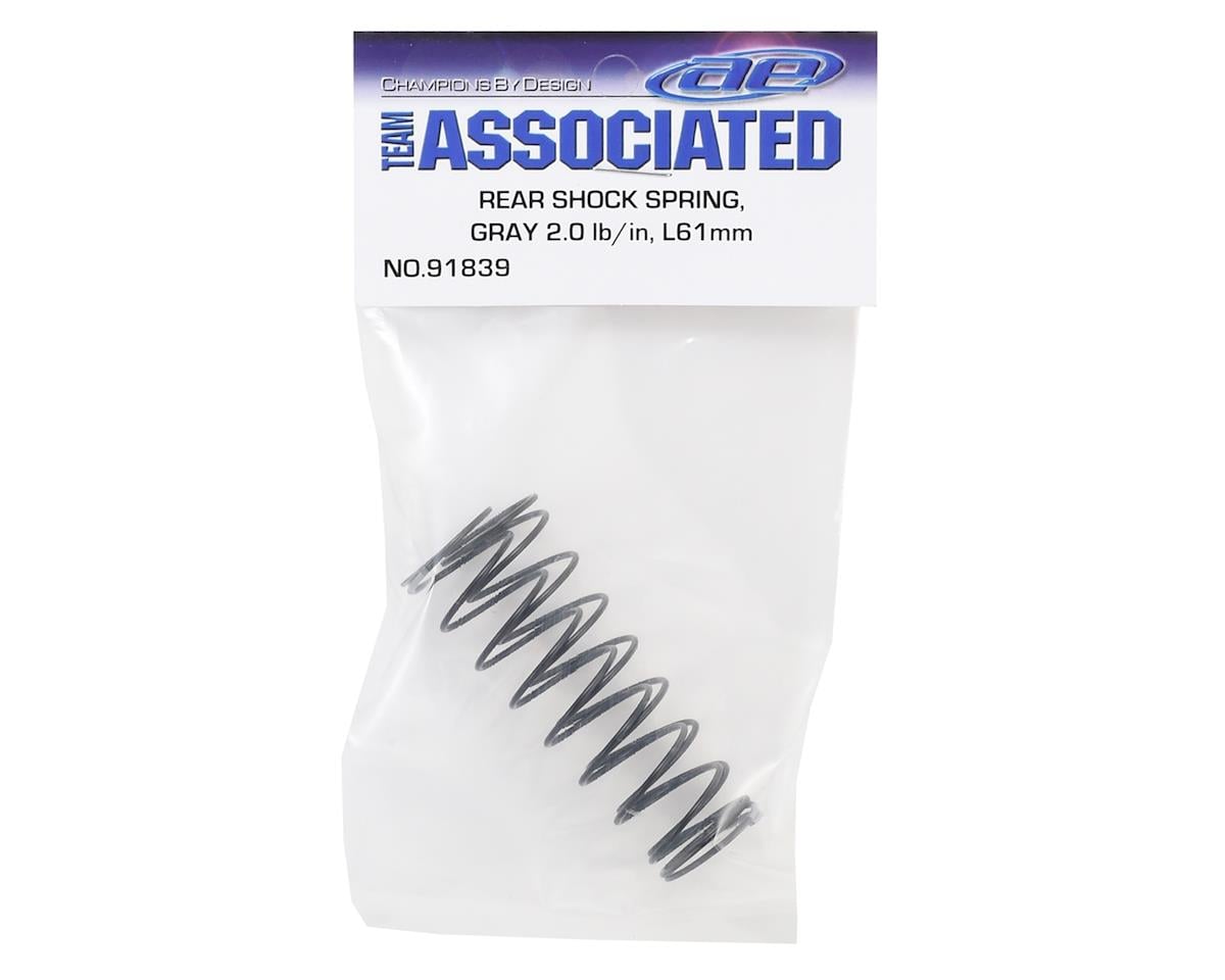 Team Associated 12mm Rear Shock Spring (2) (Gray/2.0lbs) (61mm Long)