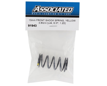 Team Associated 13mm Front Shock Spring (Yellow/3.8lbs) (44mm)