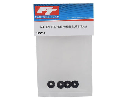 Team Associated Factory Team 4mm Low Profile Serrated Wheel Nuts (Black) (4)