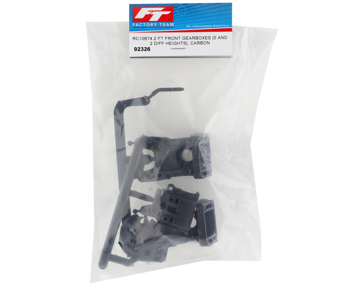 Team Associated RC10B74.2 Factory Team Carbon Front Gearboxes (0mm/+2mm)