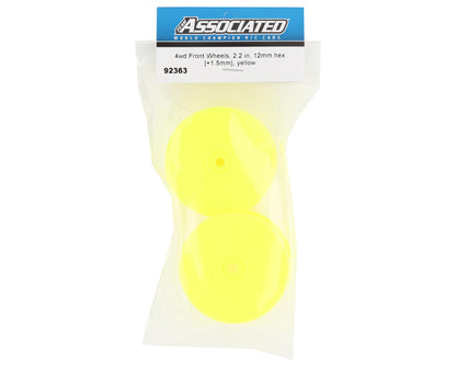 Team Associated 12mm Hex 2.2 4WD Front +1.5mm Buggy Wheels (2) (B74) (Yellow)