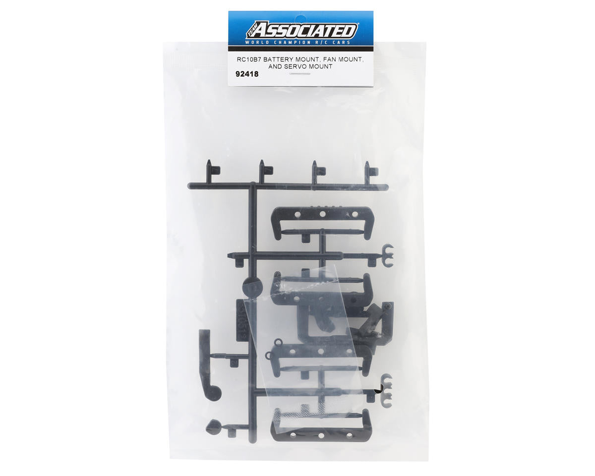 Team Associated RC10B7 Battery, Fan & Servo Mounts Set