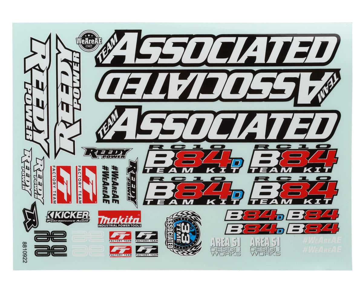 Team Associated RC10B84 Decal Sheet