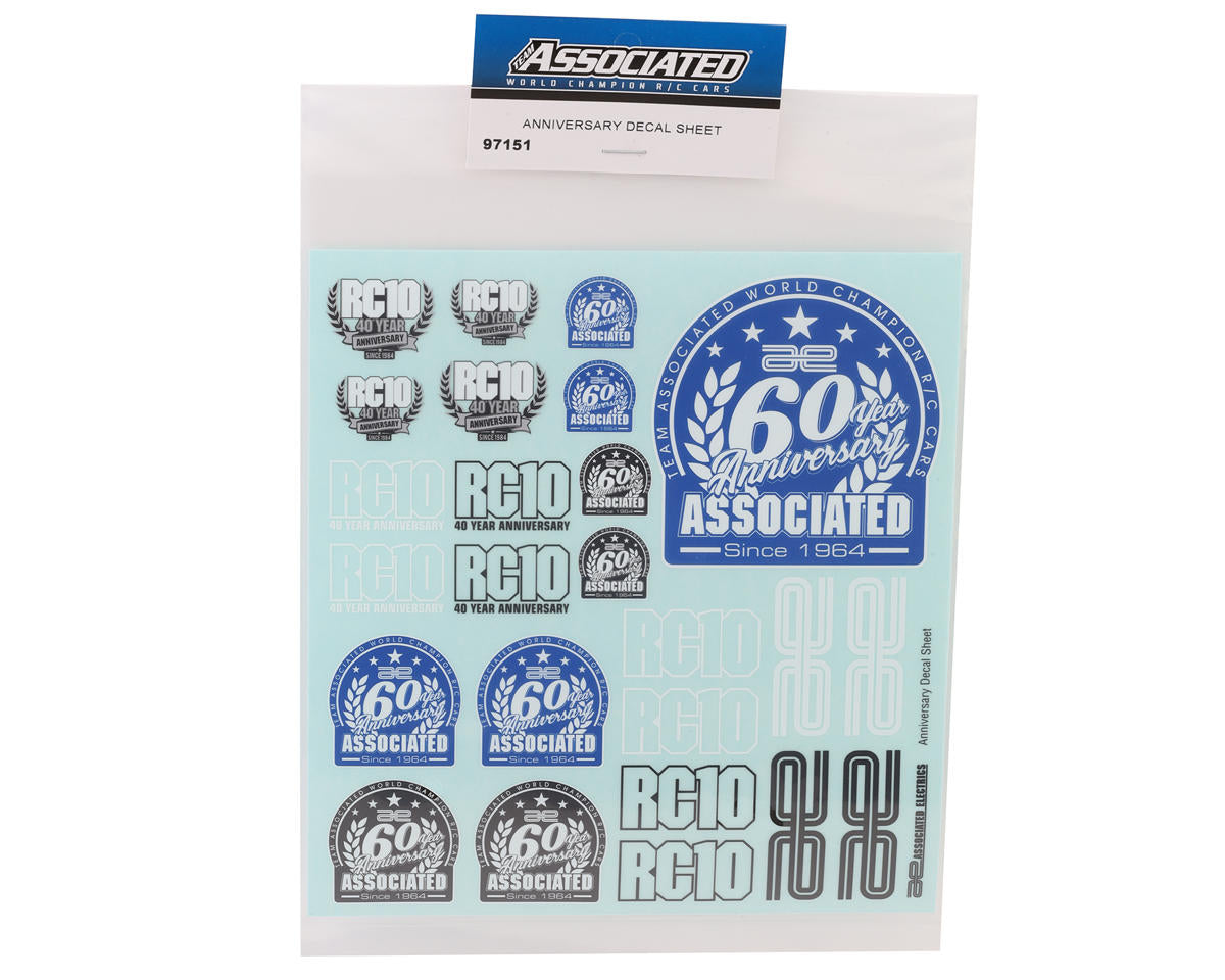 Team Associated Anniversary Decal Sheet