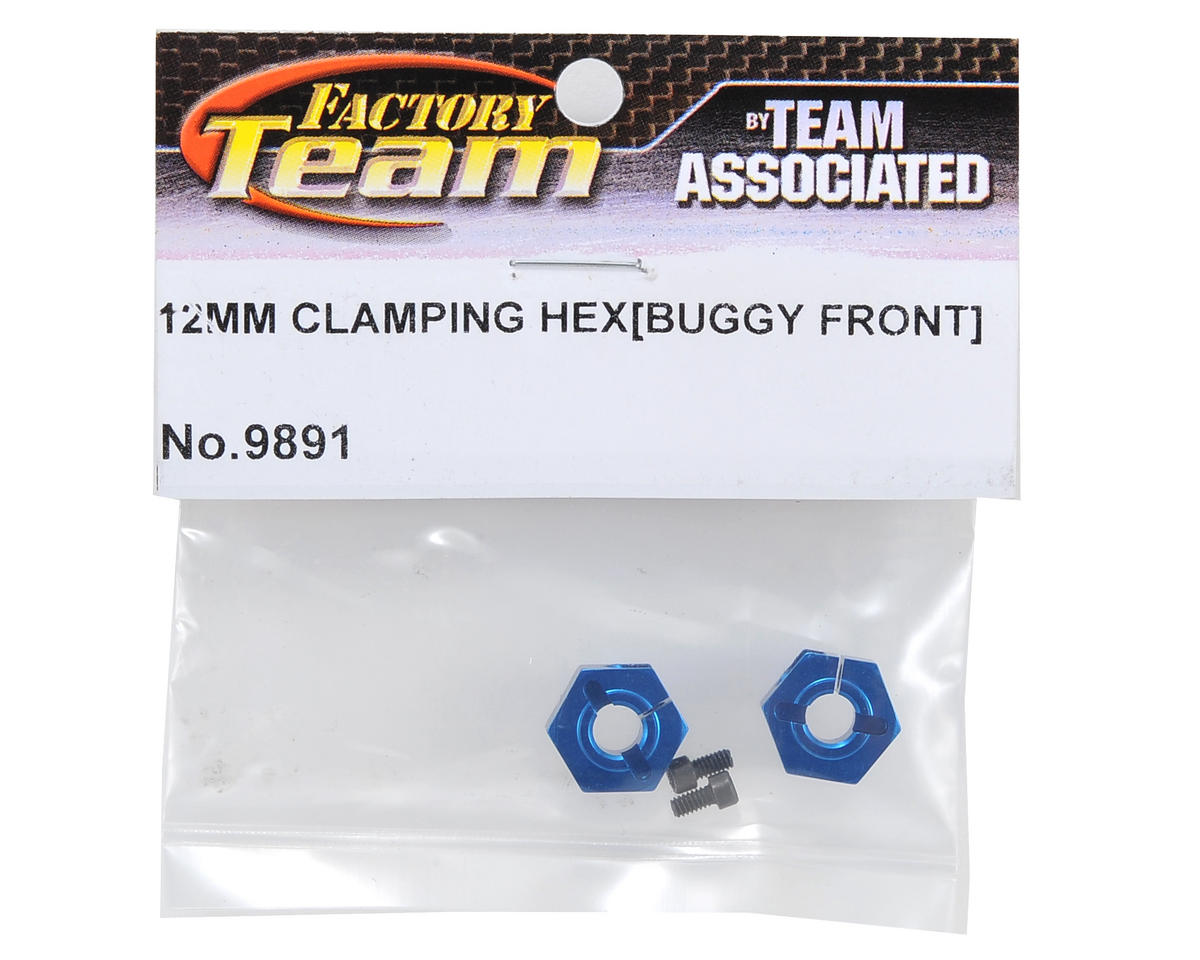 Team Associated 12mm Aluminum Front Clamping Wheel Hex Set (Blue) (2)