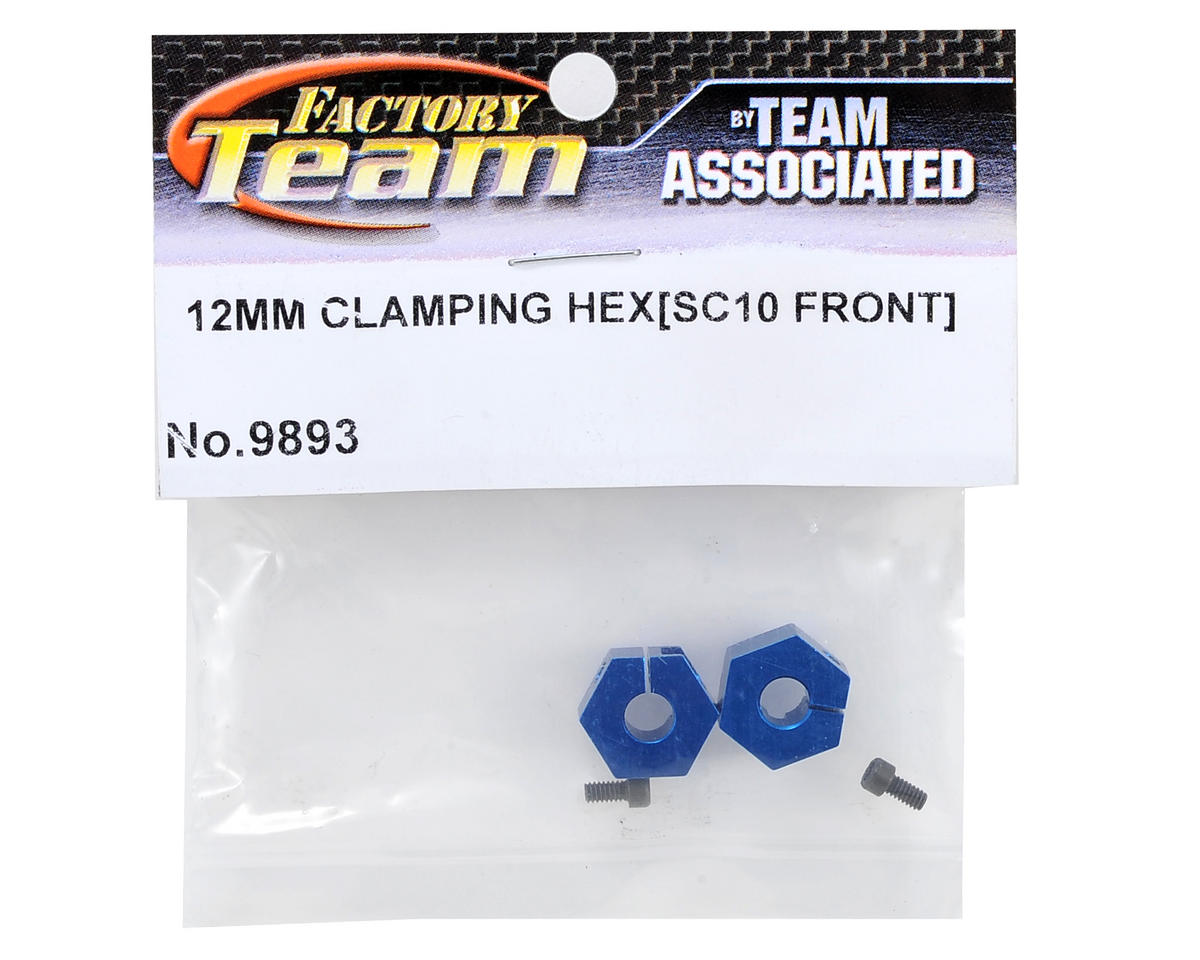 Team Associated 12mm Aluminum Front Clamping Wheel Hex Set (Blue) (2)