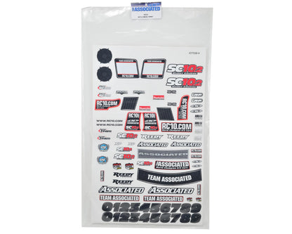 Team Associated SC10.2 Factory Team Decal Sheet