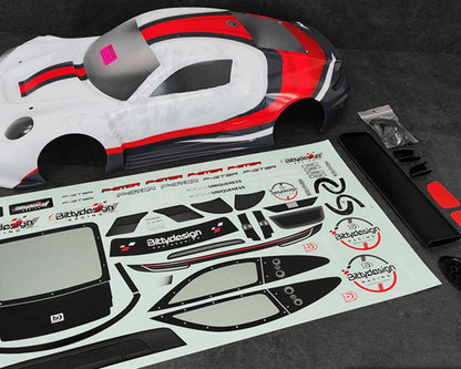 Bittydesign P-GT3R Pre-Painted 1/7 Supercar Body (White/Red)