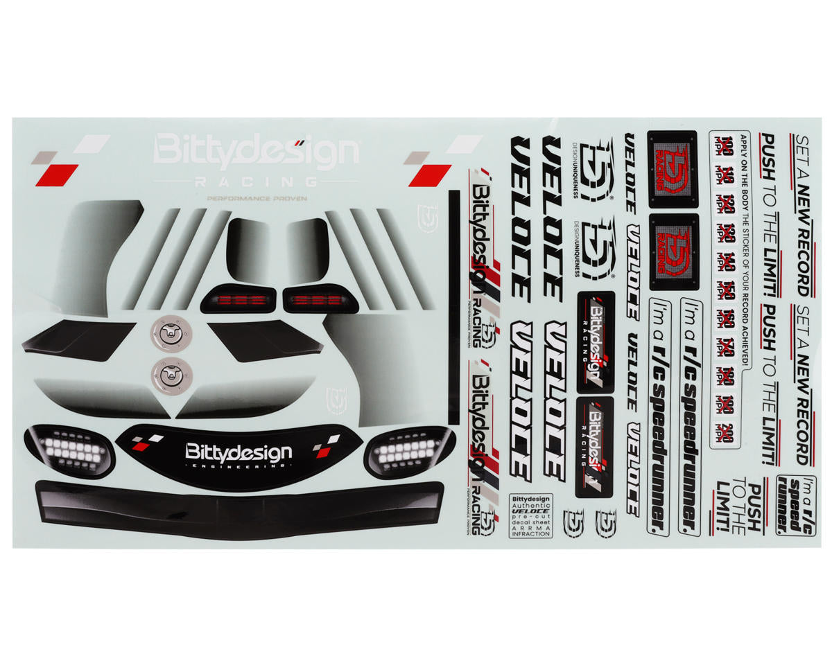 Bittydesign VELOCE 1/7 Fast Pre-Cut Speed-Run Body (Clear)