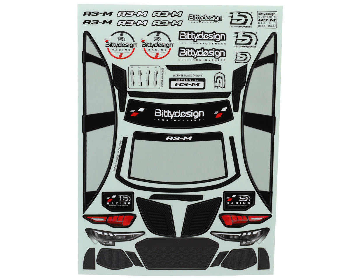 Bittydesign A3-M 1/10 M-Chassis TC Body (Clear) (210-225mm)