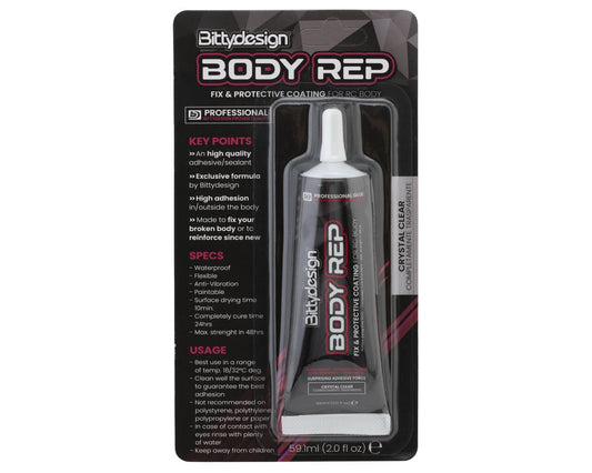 Bittydesign Body Rep' Fix & Protective Coating Adhesive/Sealant (Crystal Clear)
