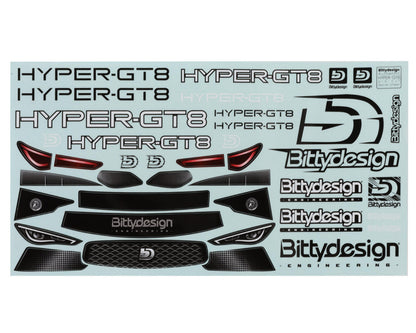 Bittydesign HYPER-GT8 1/8 Ultra Lightweight GT Body (Clear)