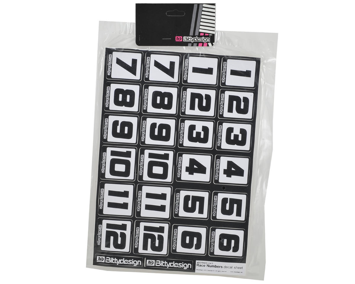 Bittydesign Race Number Decal Sheet (34x24cm)