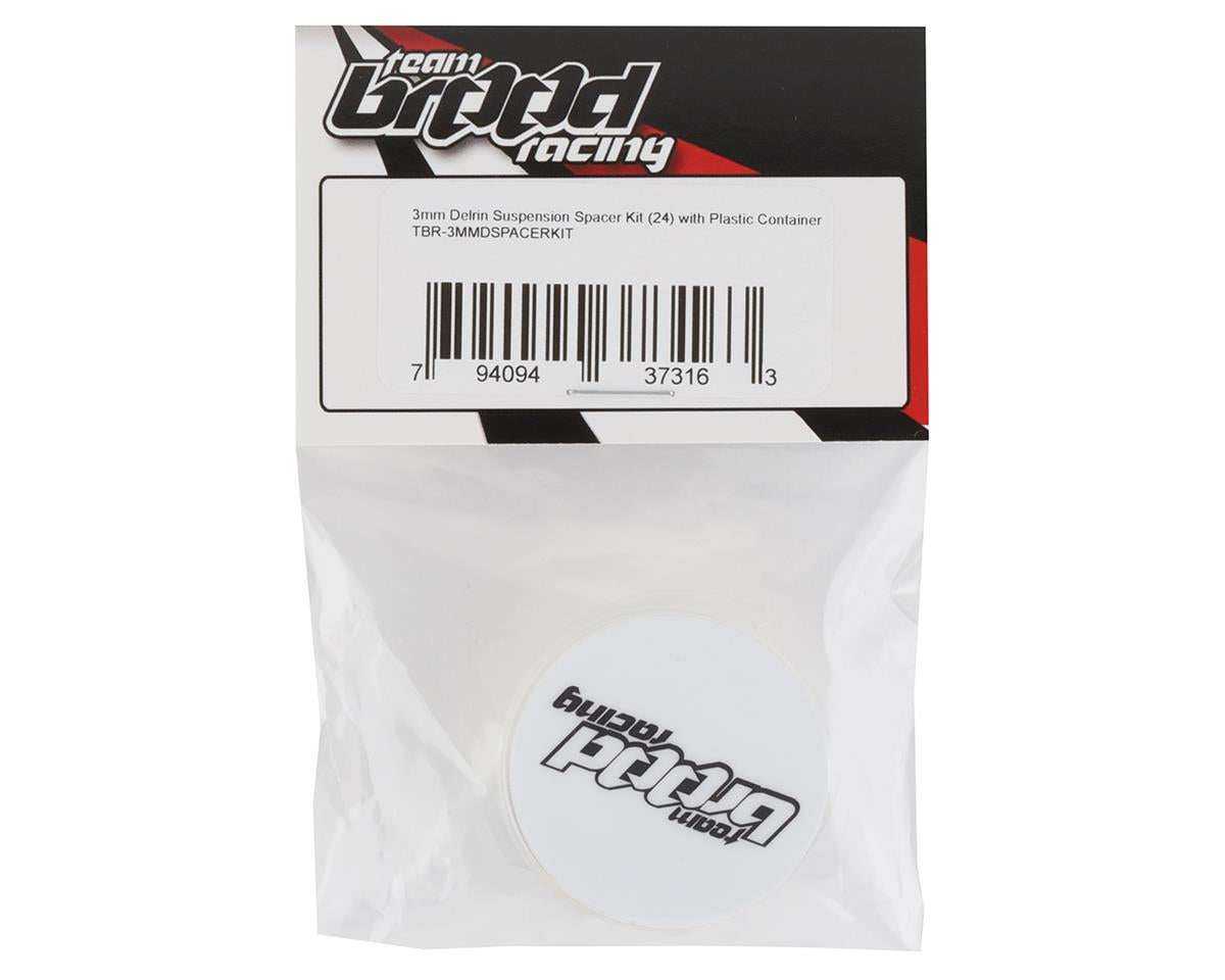 Team Brood 3mm Delrin Suspension Spacer Kit w/Plastic Container (24)