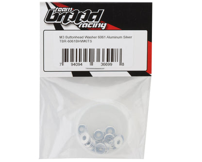 Team Brood 3mm 6061 Aluminum Button Head Washer (Silver) (16)