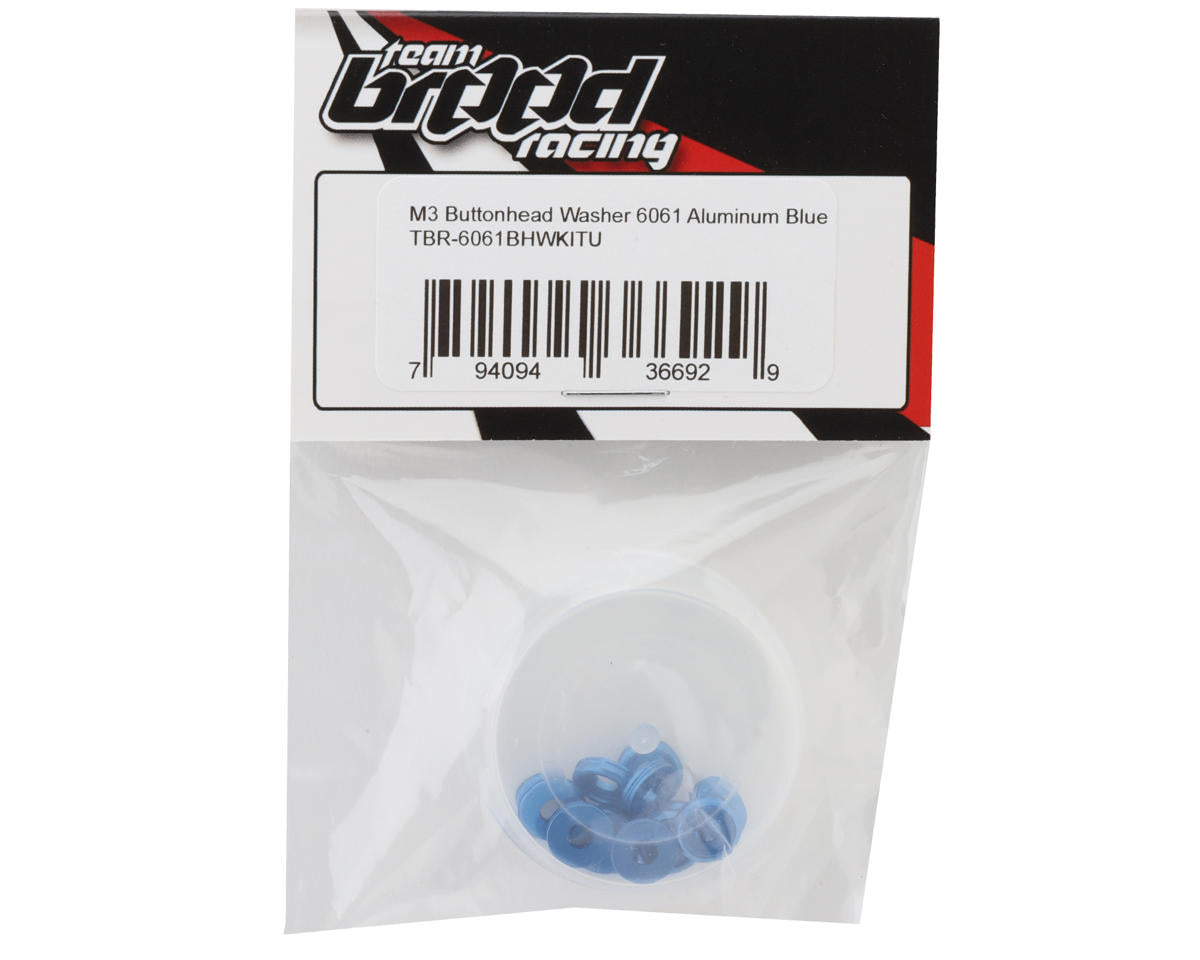 Team Brood 3mm 6061 Aluminum Button Head Washer (Blue) (16)