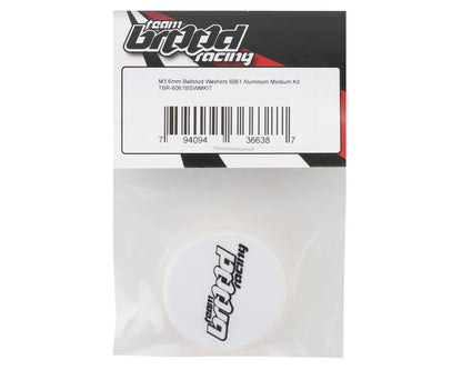 Team Brood 3x6mm 6061 Aluminum Ball Stud Washers Medium Kit (Black) (16)