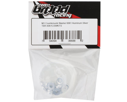 Team Brood 3mm 6061 Aluminum Countersunk Washer (Silver) (16)
