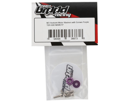 Team Brood 3mm 6061 Aluminum Heatsink Motor Washers w/Screws (Purple)