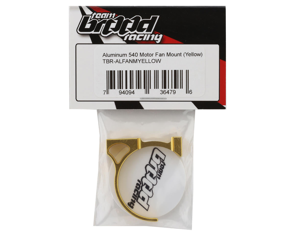 Team Brood Aluminum 540 Motor Fan Mount (Yellow) (Fits 25mm, 30mm & 35mm)