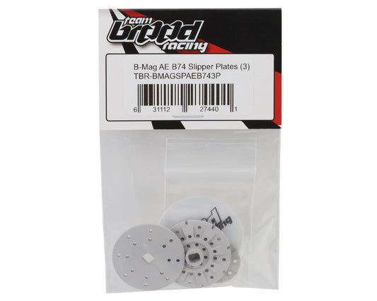 Team Brood B-Mag Drilled Magnesium Slipper Plates (3) (Associated B74)