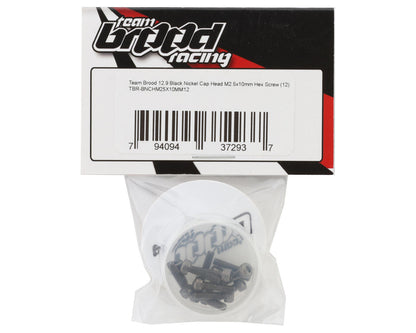 Team Brood 2.5mm 12.9 Black Nickel Cap Head Hex Screw (12) (2.5x10mm)