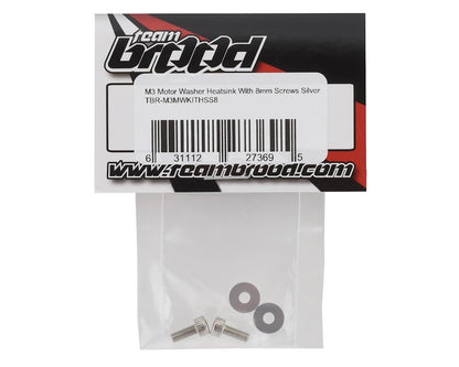 Team Brood M3 Motor Washer Heatsink w/Screws (Silver) (2) (8mm)