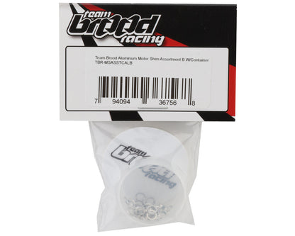 Team Brood Aluminum Motor Shim Assortment (B) w/Container