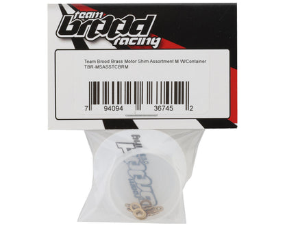 Team Brood Brass Motor Shim Assortment (M) w/Container