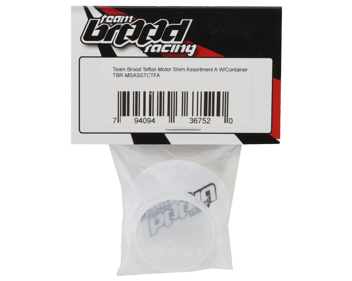 Team Brood Teflon Motor Shim Assortment (A) w/Container