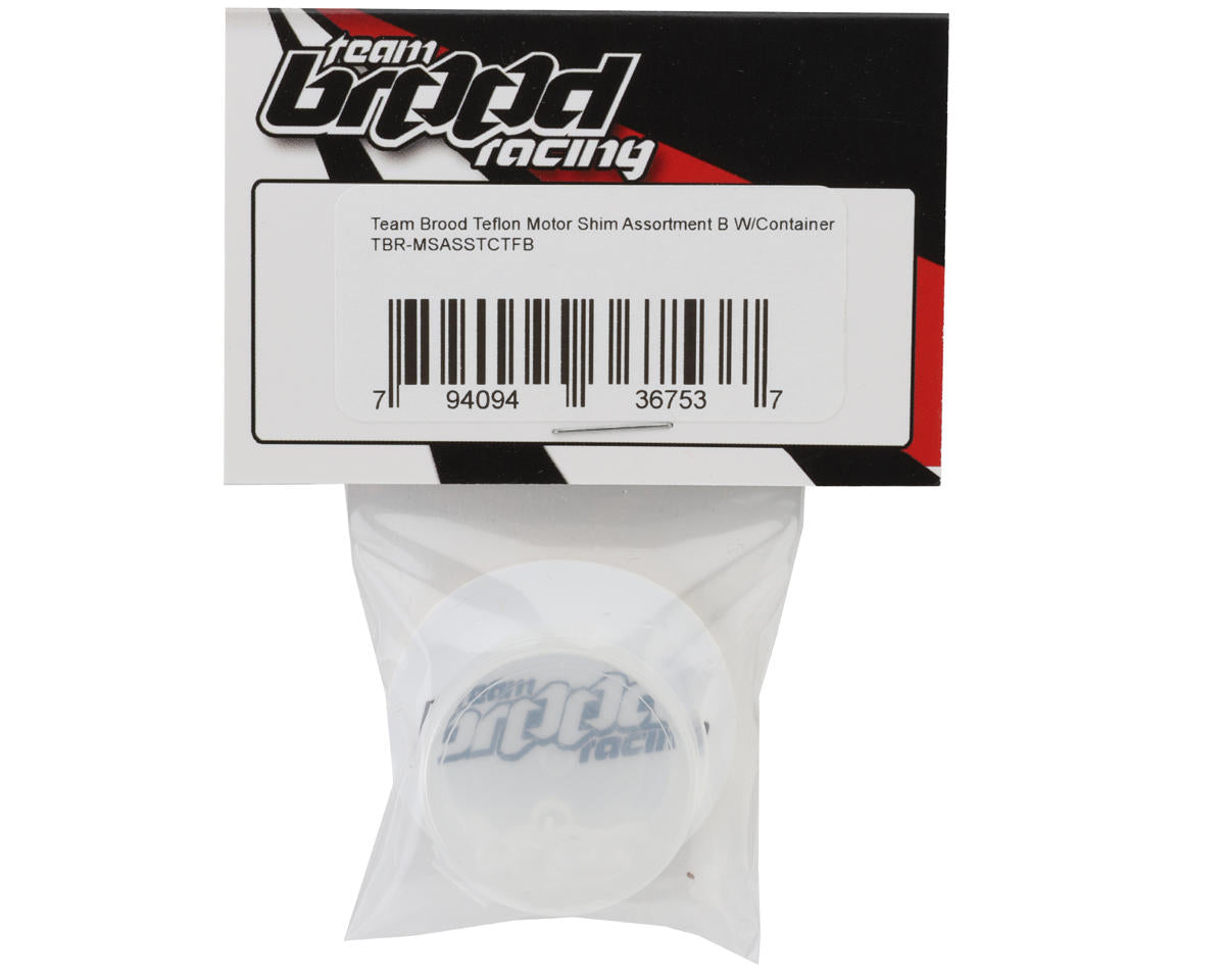 Team Brood Teflon Motor Shim Assortment (B) w/Container