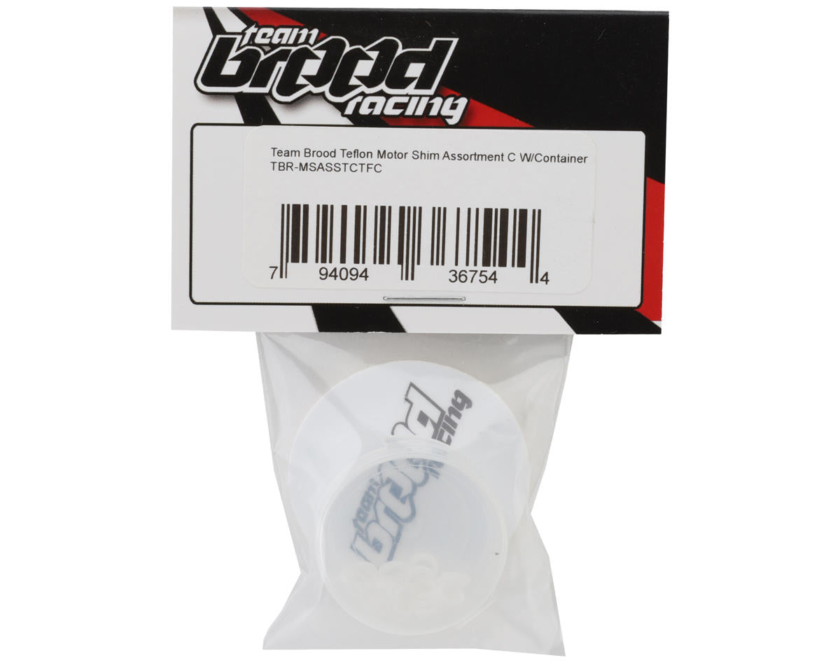 Team Brood Teflon Motor Shim Assortment (C) w/Container