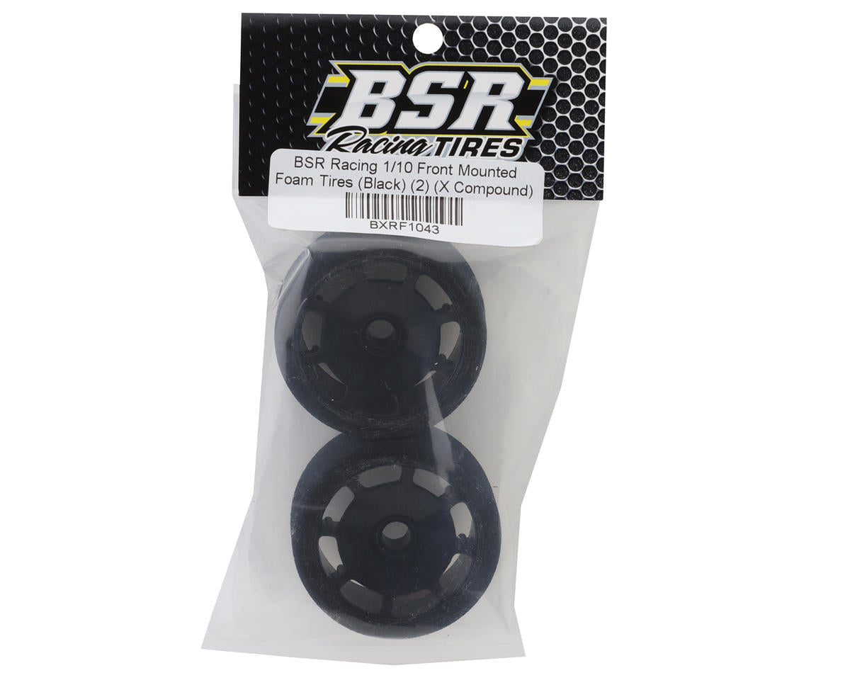 BSR Racing 1/10 Front Pre-Mounted Foam Tires (2) (X Compound)