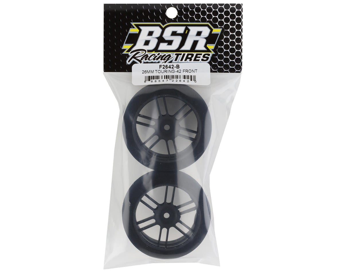 BSR Racing Nitro Touring 26mm Front Foam Tires (Black) (2) (42 Shore)