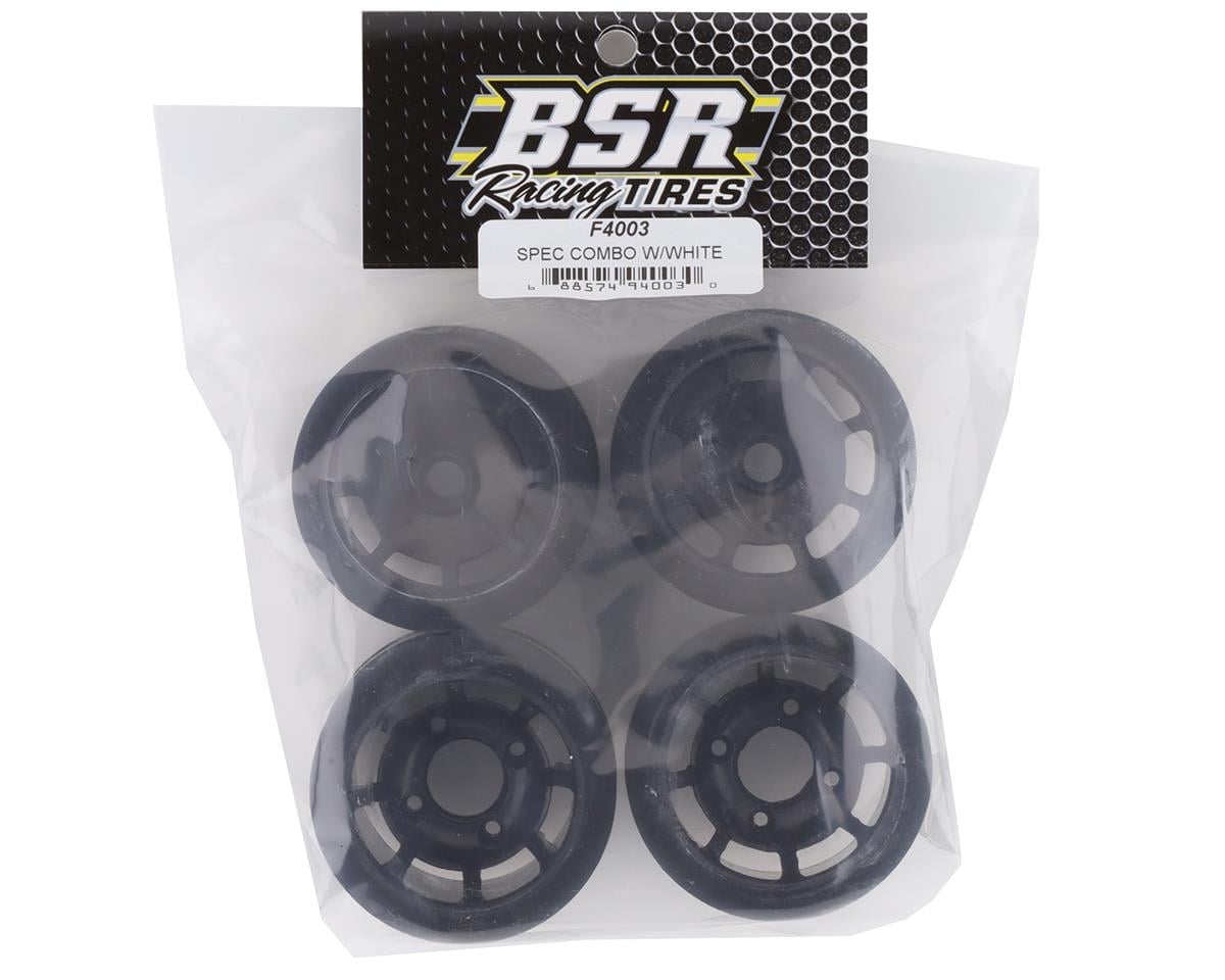 BSR Racing 1/10 Spec Foam Combo Tires (4) (White)