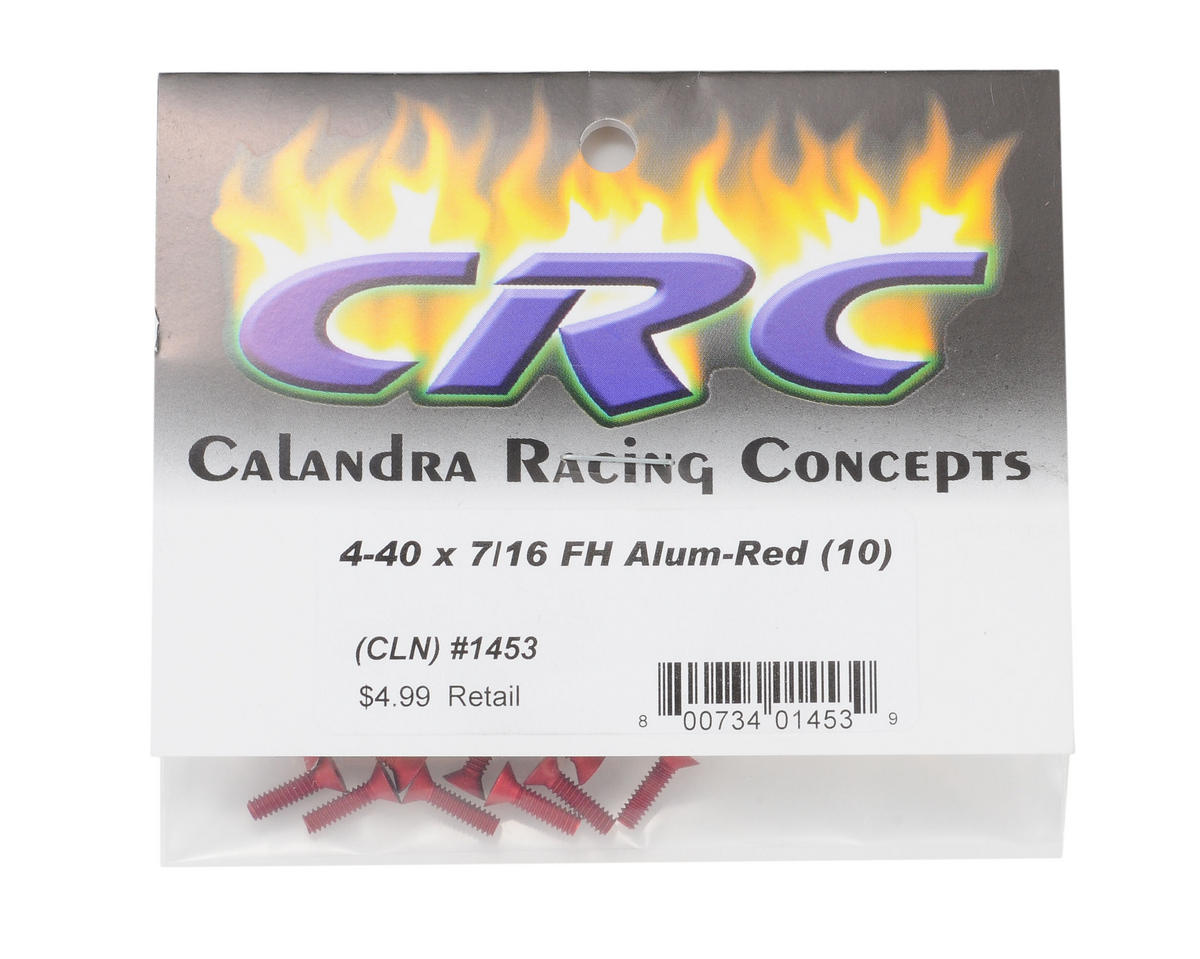 CRC 4-40x7/16" Aluminum Flat Head Screw (Red) (10)